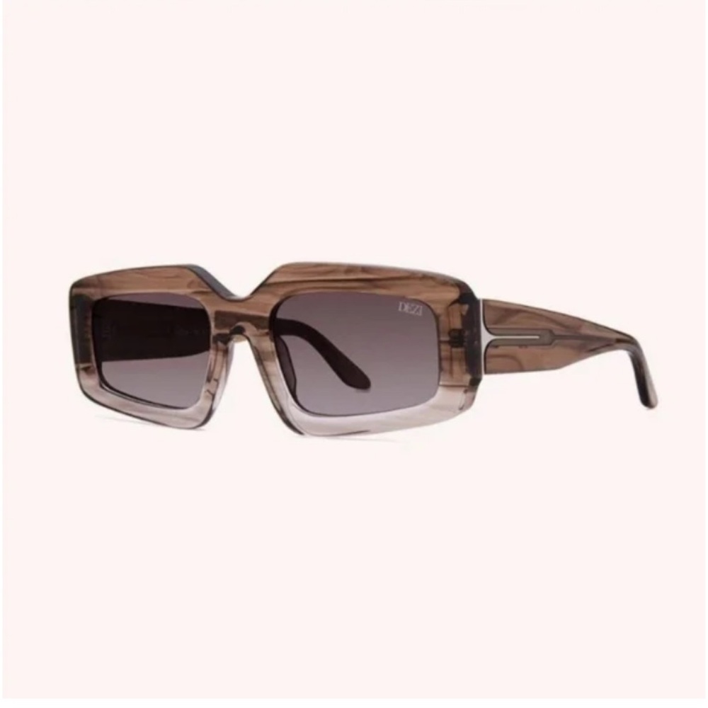 Dezi Read the Room Brown Rectangular Sunglasses - image 1